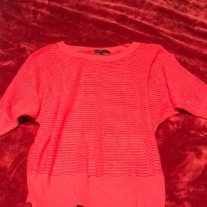 Red knit top with sleeves